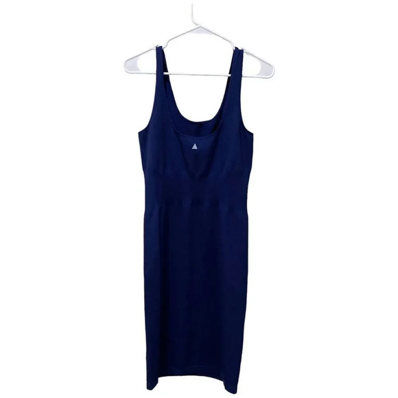 BALANCE ATHLETICA Linear Navy Blue Ribbed Tank Dress Size Medium Athletic - Picture 3 of 6